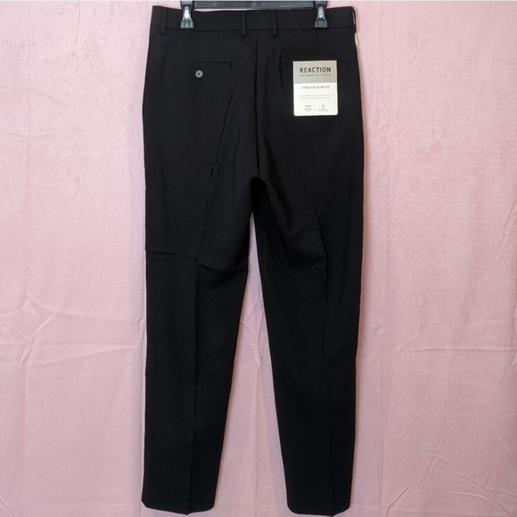 Reaction Kenneth Cole Stretch Slim Fit Black Dress Pants - Picture 4 of 9
